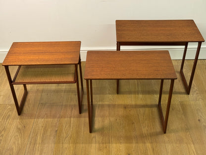 Danish teak nest of tables by Silkeborg