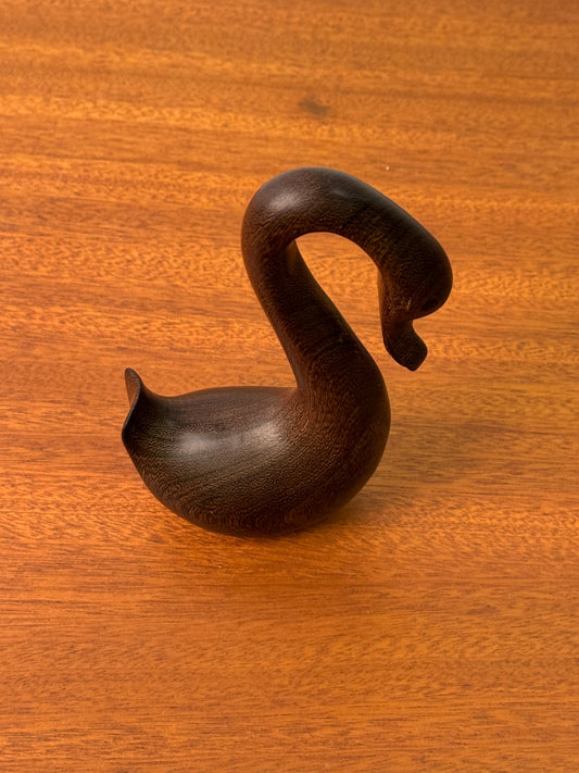 1970s carved stylised swan