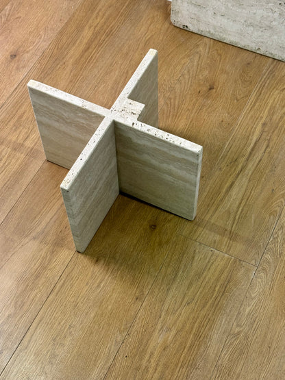 1980s Travertine marble small coffee table