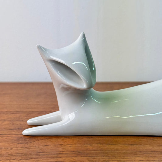 Midcentury Royal Dux stylised ceramic cat