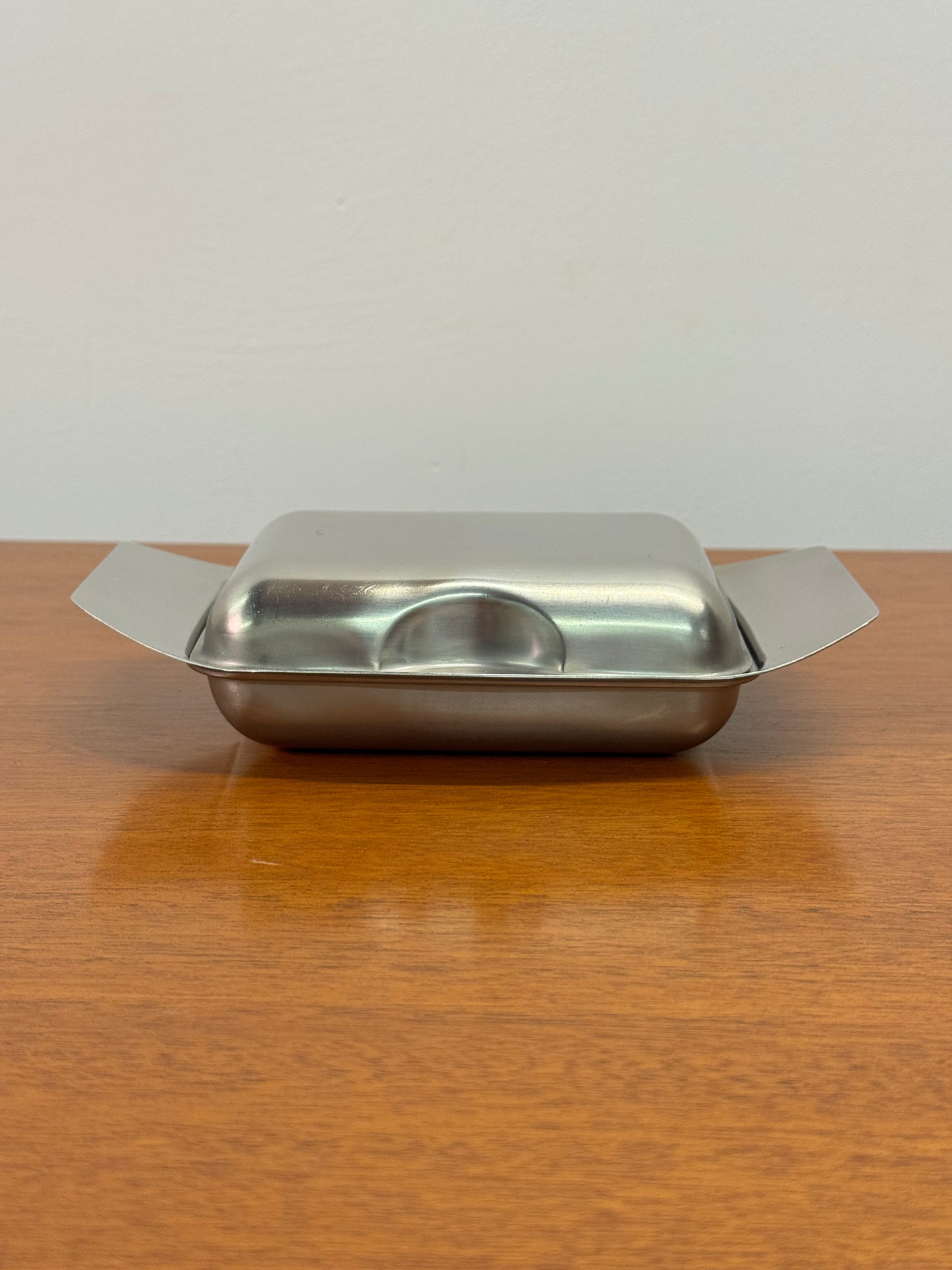 Stainless steel butter dish by Nutbrown