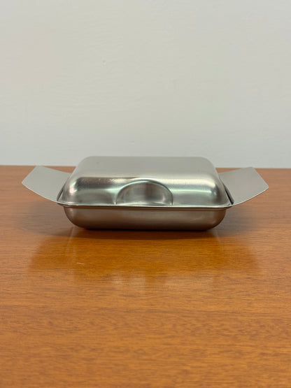 Stainless steel butter dish by Nutbrown