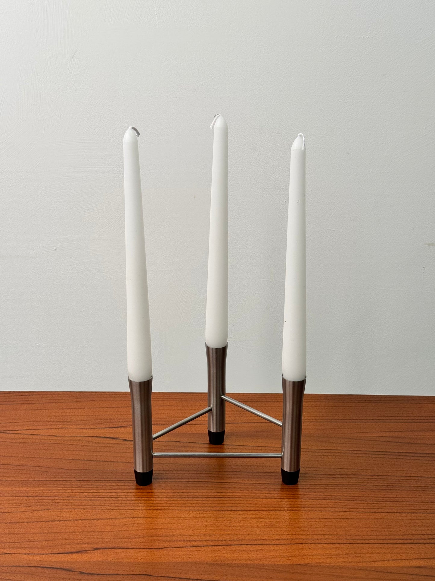 Stainless steel modernist candlestick