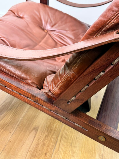 1960s leather Hunter chair by Torbjorn Afdal