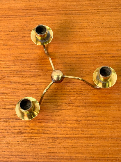 1960s brass candle holder