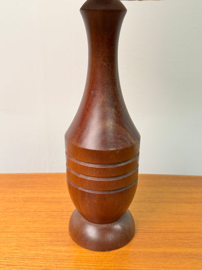 1960s teak table lamp with op art shade