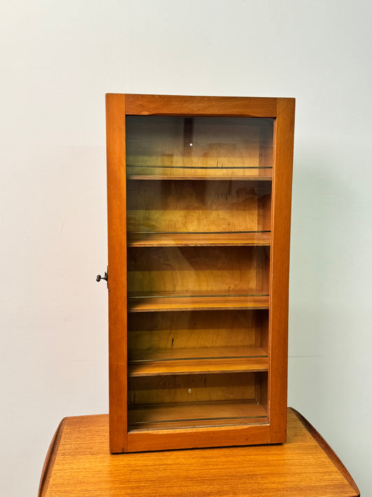 Vintage 1950s wall mounted display cabinet