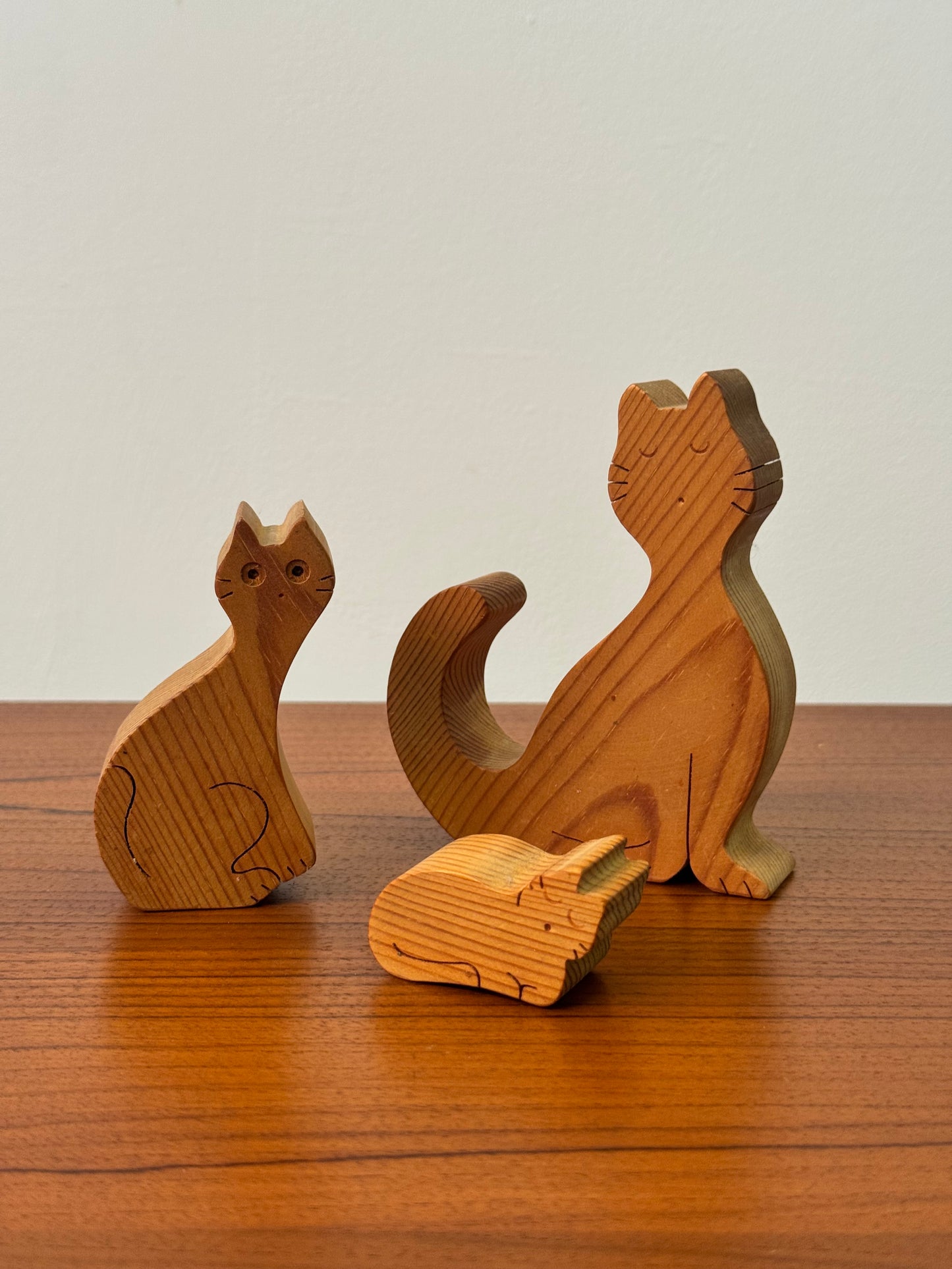 1980s wood cats by Paul O’Donnell