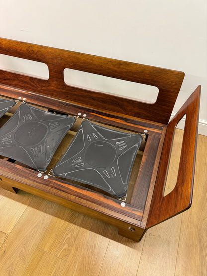 Plywood and Leather sofa designed by John Hardy