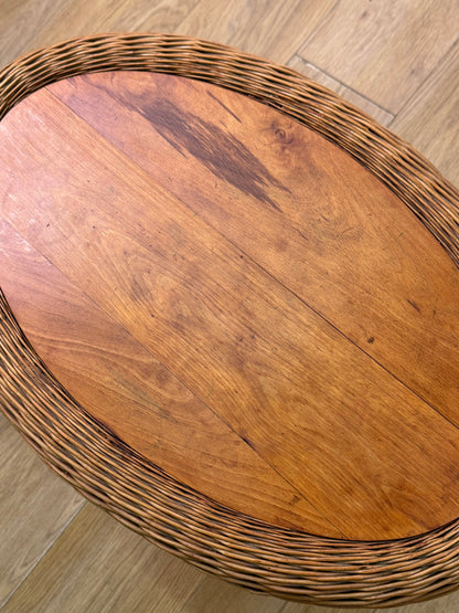 1960s wicker occasional table