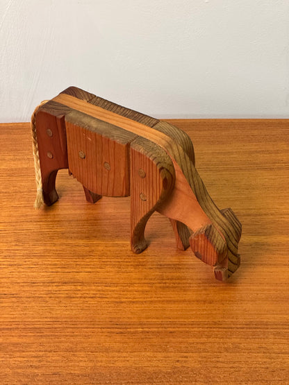 1970s wooden cow