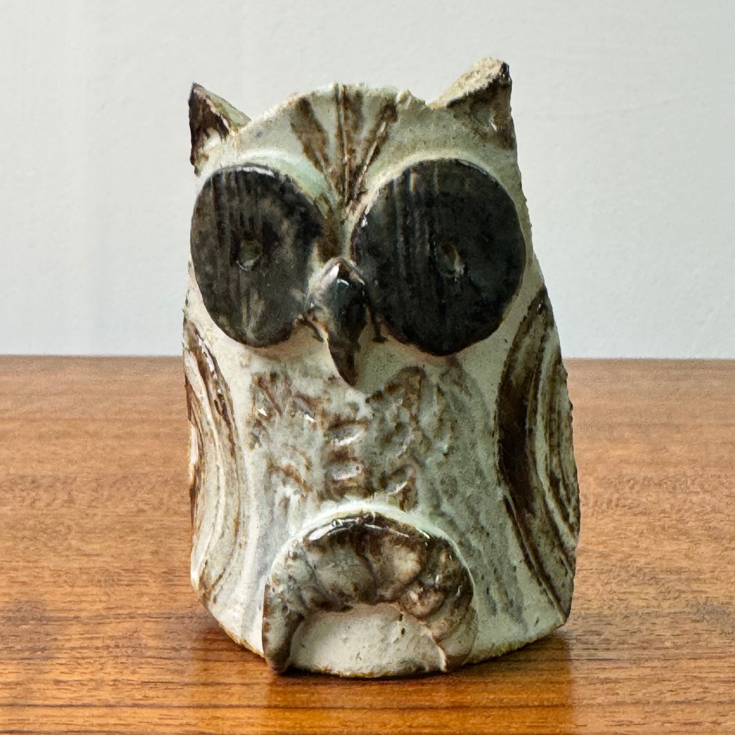 1970s ceramic abstract owl