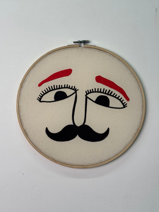 Contemporary Danish embroidery ring faces