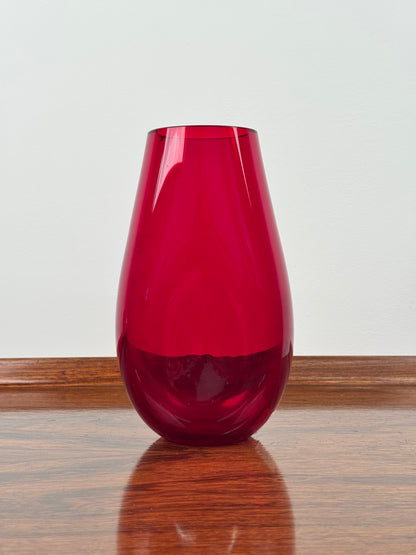Whitefriars ruby dimpled vase