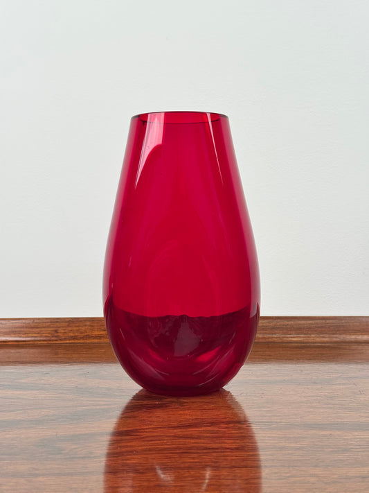 Whitefriars ruby dimpled vase