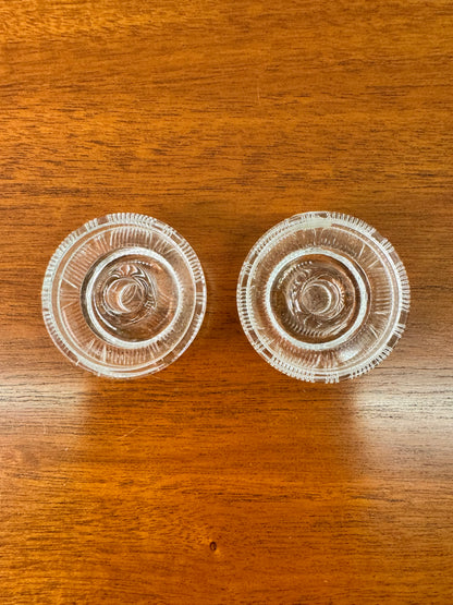 Glass candleholders made in Czechoslovakia