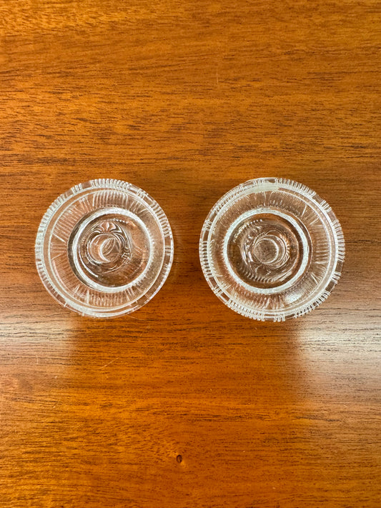 Glass candleholders made in Czechoslovakia