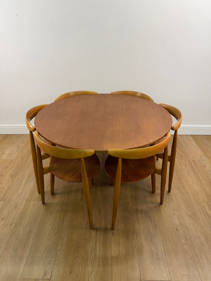 Heart dining table and chairs designed by Hans Wegner