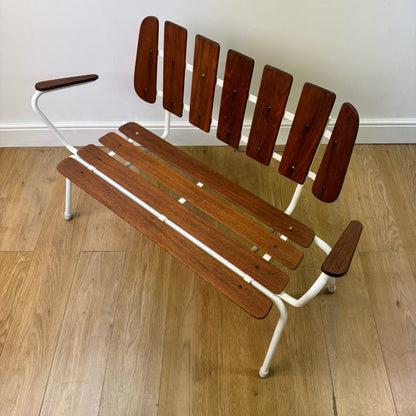 1960s Swedish teak slatted bench