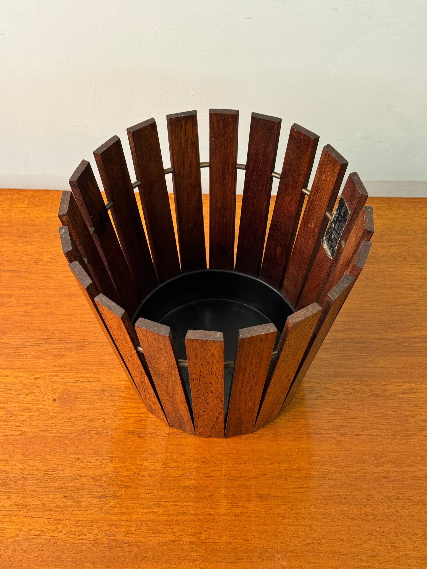 1960s slatted planter by Gladlyn ware