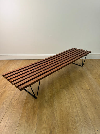 Mid century slatted bench by Robin Day