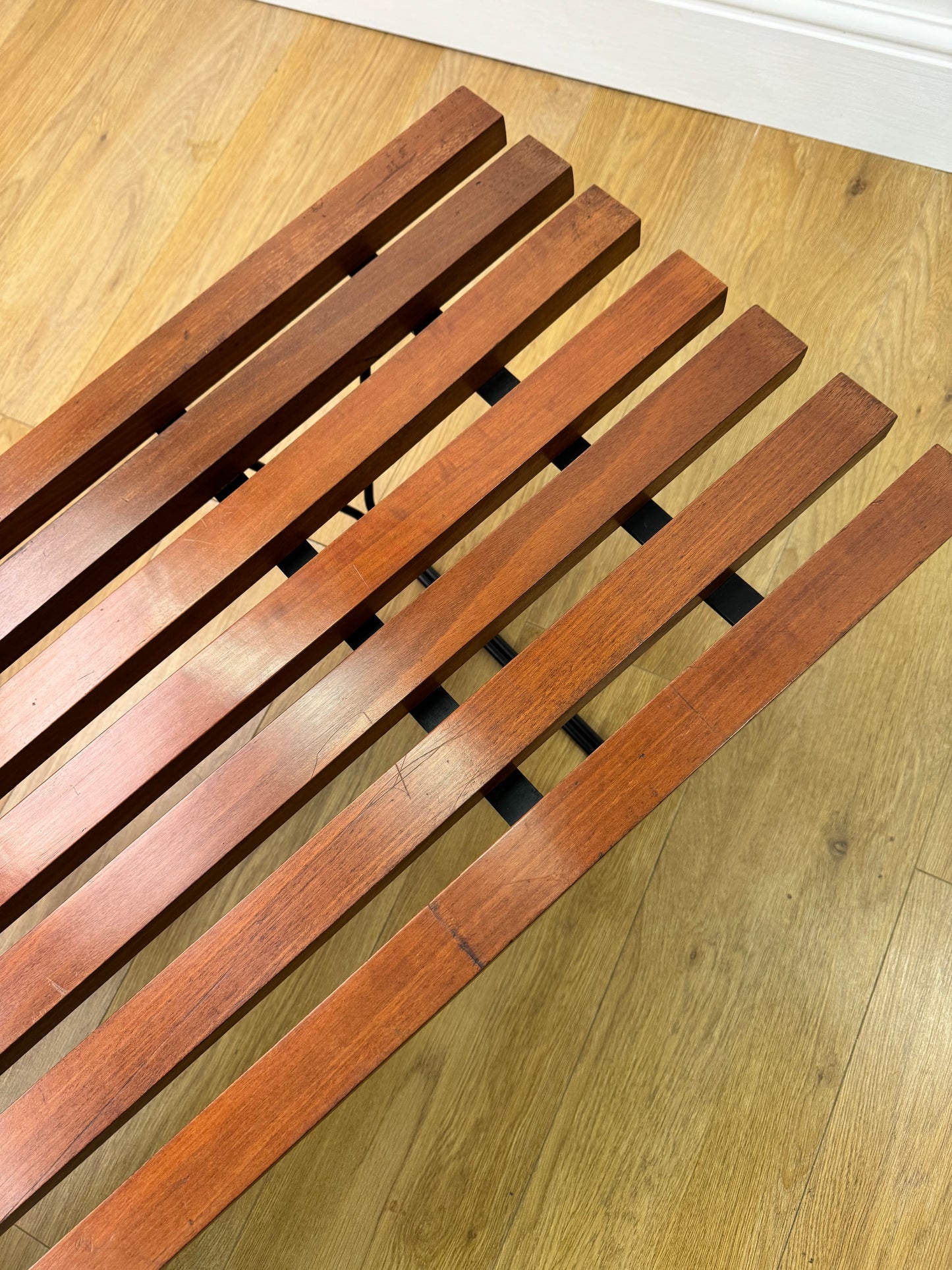 Mid century slatted bench by Robin Day