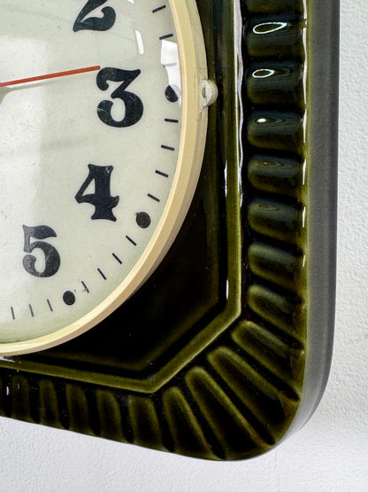Vintage 1970s ceramic wall clock by Emes