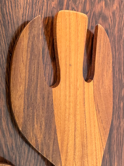 Vintage teak salad servers