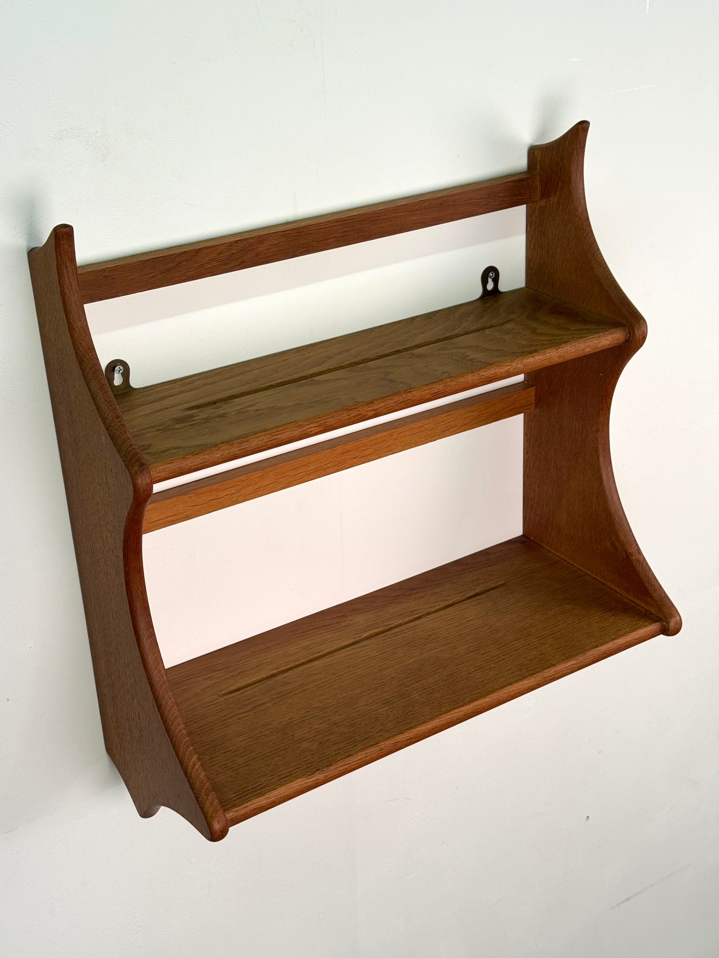 1950s Ercol style wall mounted shelves