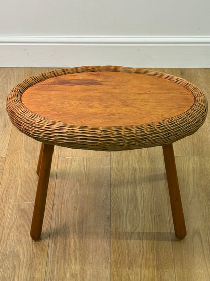 1960s wicker occasional table
