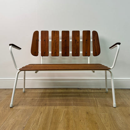 1960s Swedish teak slatted bench