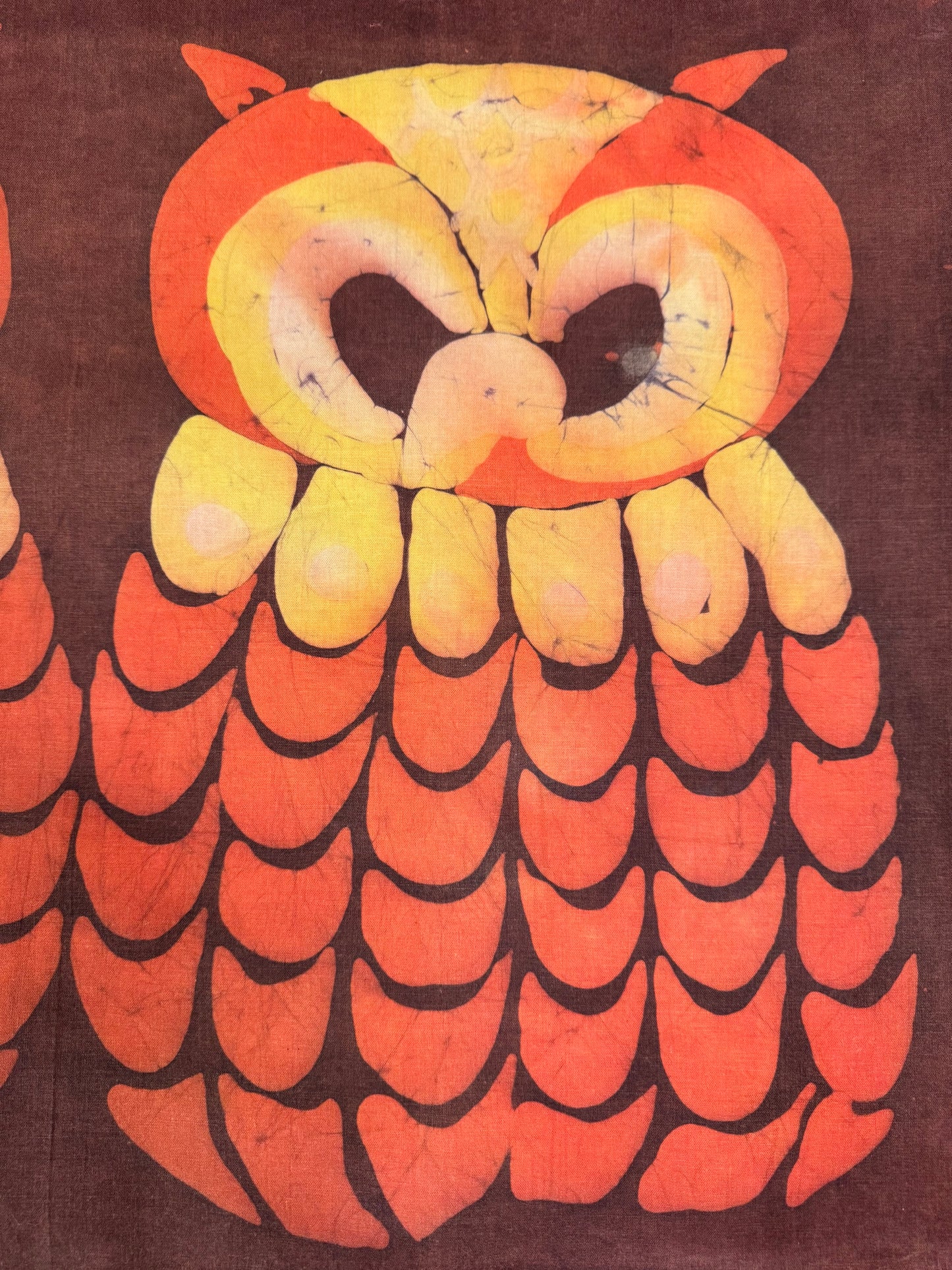 1970s owl batik picture