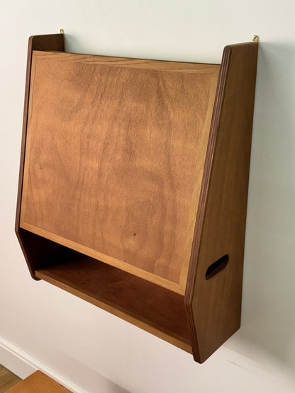 Contemporary wall mounted desk and stool