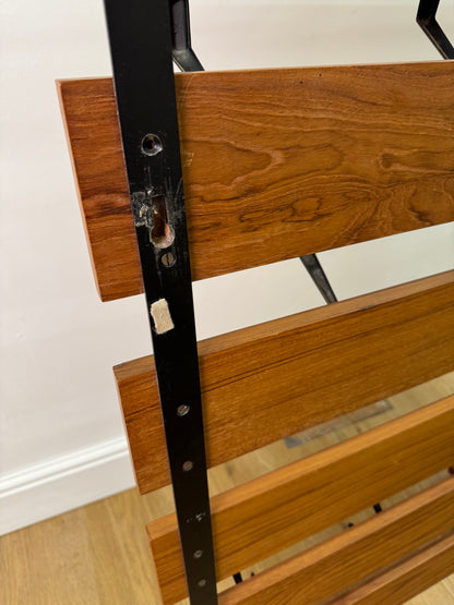 1960s slatted teak wall mounted coat stand
