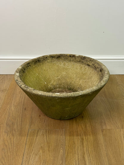 1970s Brutalist conical concrete planter