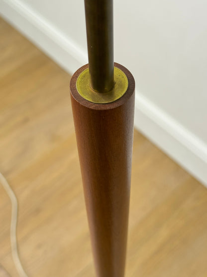 1960s teak standard lamp with new shade