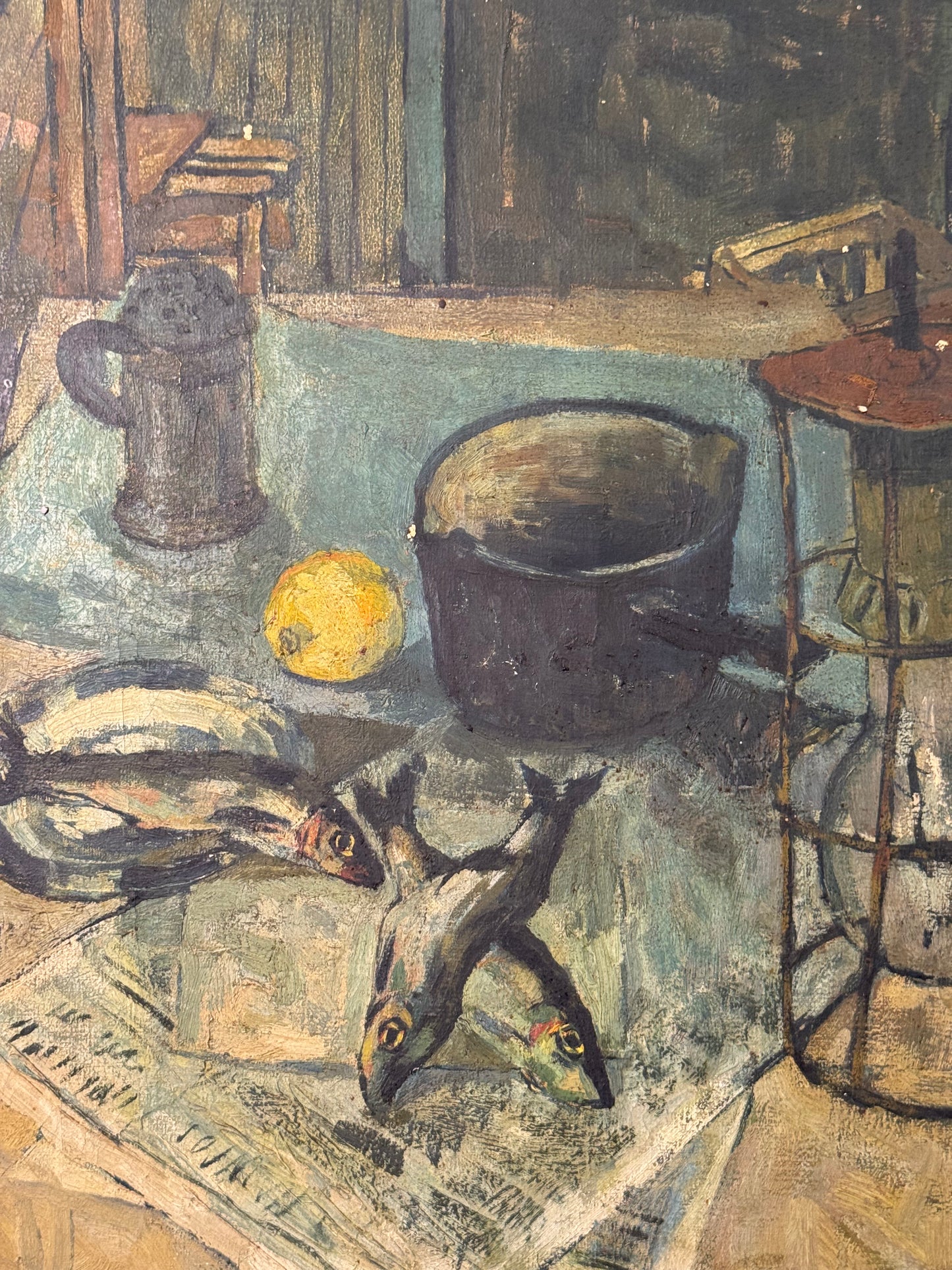 1960s Still life with fish