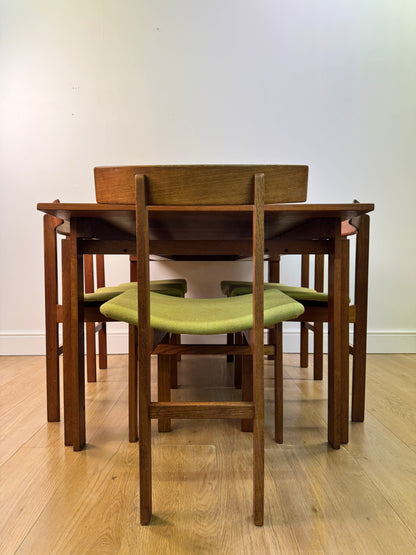 Danish teak dining table and chairs by France and son