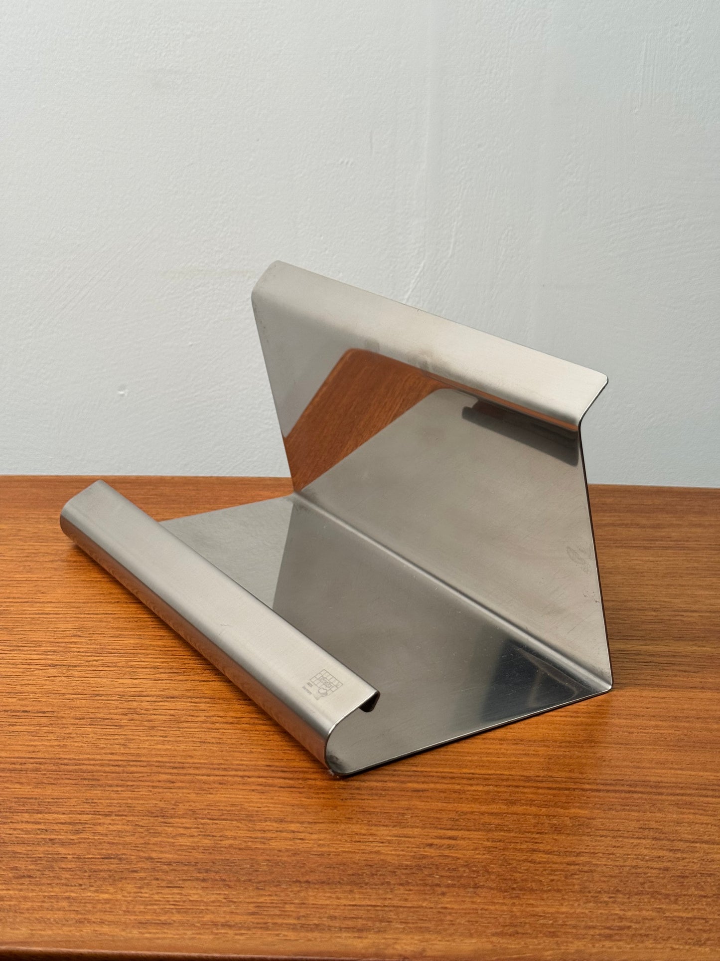 1970s stainless steel kitchen book stand