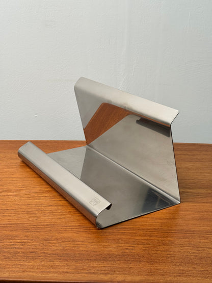 1970s stainless steel kitchen book stand