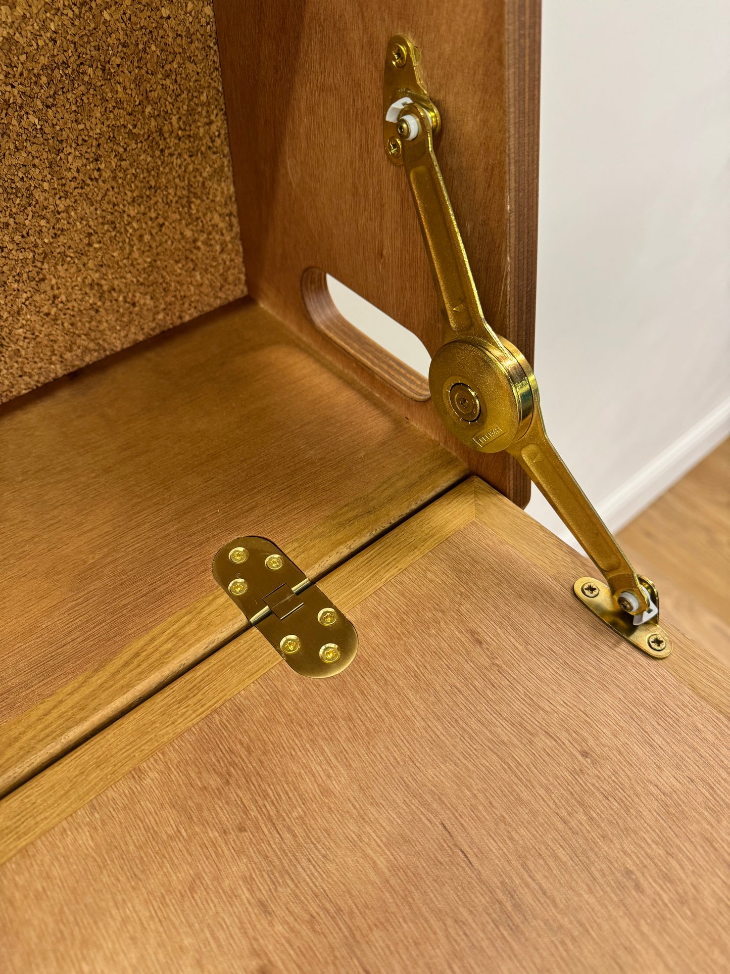 Contemporary wall mounted desk and stool