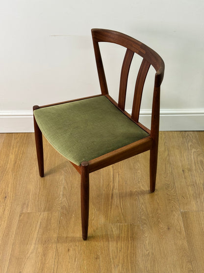 Set of six Danish teak dining chairs