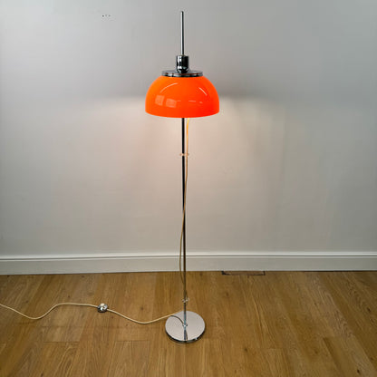 Orange 1970s floor lamp by Guzzini Italy