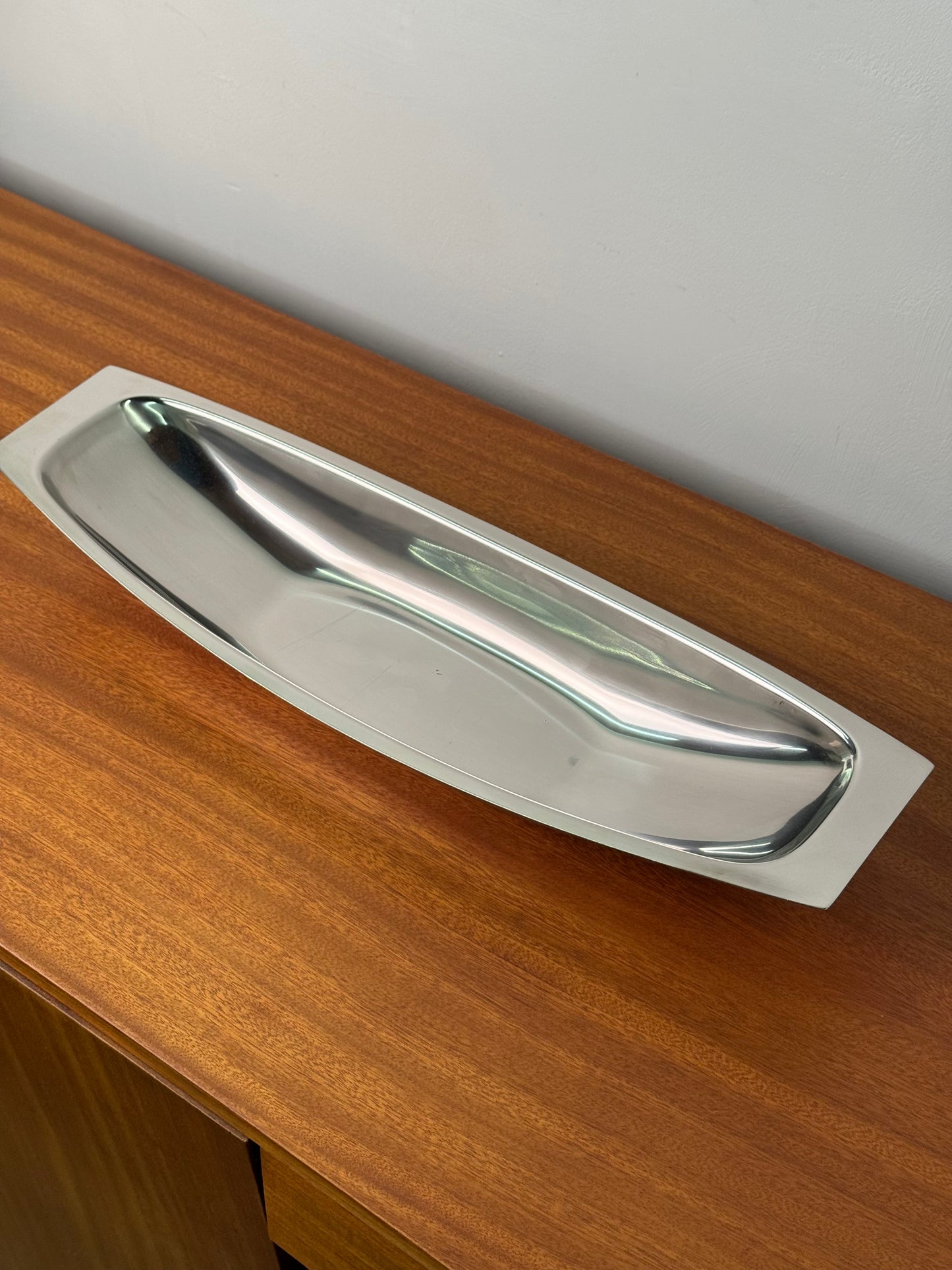 Stainless steel fruit dish by Lundtofte Denmark