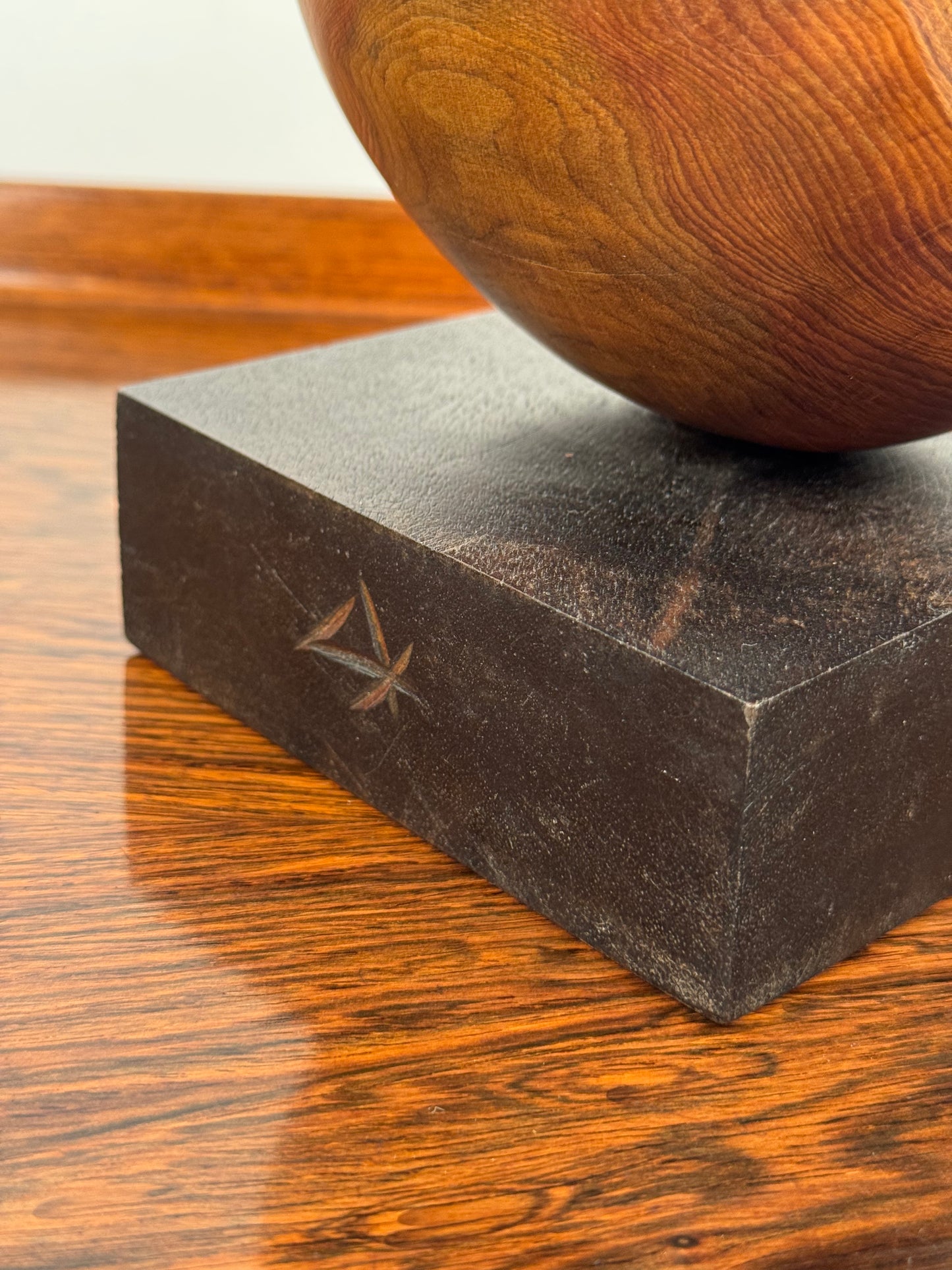 Vintage hand carved wooden abstract form
