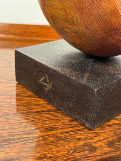 Vintage hand carved wooden abstract form