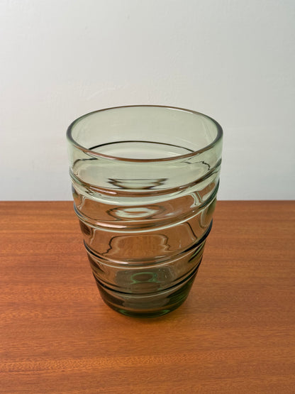 Whitefriars Sea Green ribbon trail vase