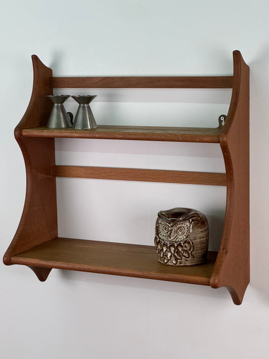 1950s Ercol style wall mounted shelves