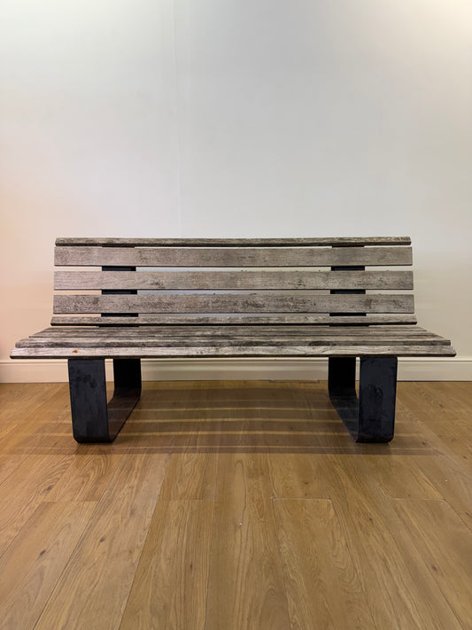 Vintage hardwood garden bench 1980s