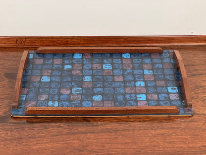1960s formica serving tray with handles